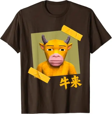 Lustiges NIU Lai Chinesisches Kuh-Internet-Humor-Meme Gen Z T-Shirt Y2k-Kunst NIU Lai Moo Niedliches Weiches Baumwoll-T-Shirt Streetwear-Tee – Detail 7