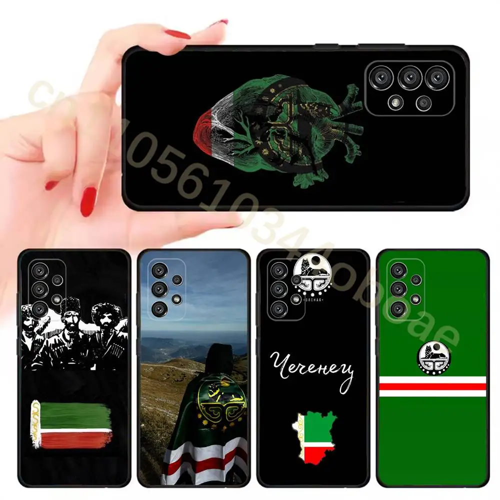 Chechen National Flag Phone Case For Samsung Galaxy A13,21s,22,31,32,52,53,71,80,A91 Soft Black Cover