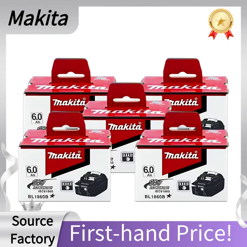 

Makita 18v Battery 6Ah, Made with High-Quality Grade A Lithium-Ion Cells, Ensures Stability, Long Life, and Reliable Power.