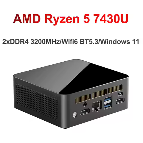 SZBOX X74 AMD Ryzen 5 7430U Mini PC Windows 11 2xDDR4 3200MHZ Pcie3.0 NVMe SSD Wifi6 BT5.3 4K Triple Screen Display PC Gamer