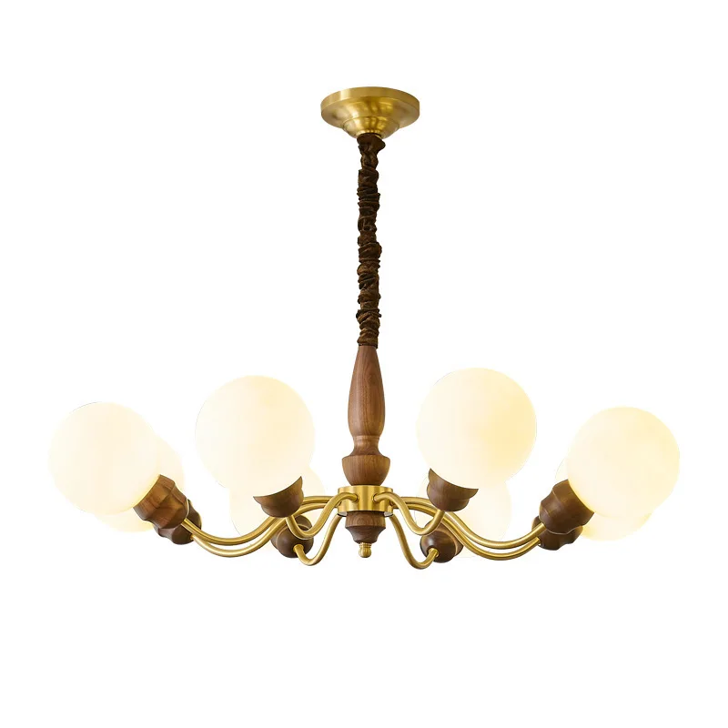 

New French style, medieval style living room chandelier, walnut