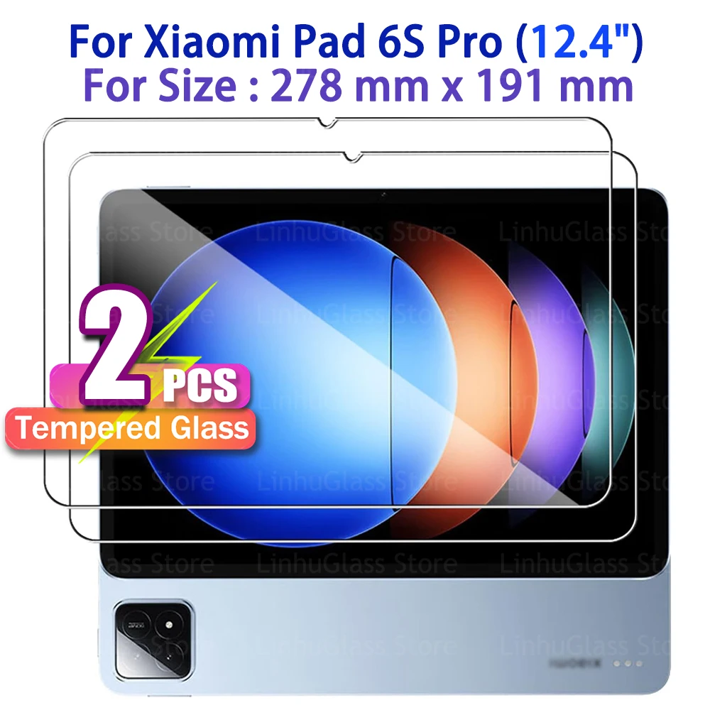 

12.4" Screen Protector for Xiaomi Pad 6S Pro (12.4 inch) 2024 9H Toughness Premium Shatterproof Scratch-Resistant Tempered Glass