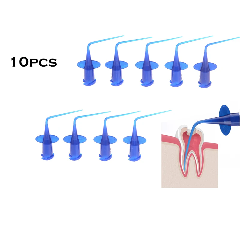 10/50 pces agulha de irrigação da curvatura dental pontas descartáveis da seringa endo líquido que dispensa a limpeza do dente da agulha cuidados