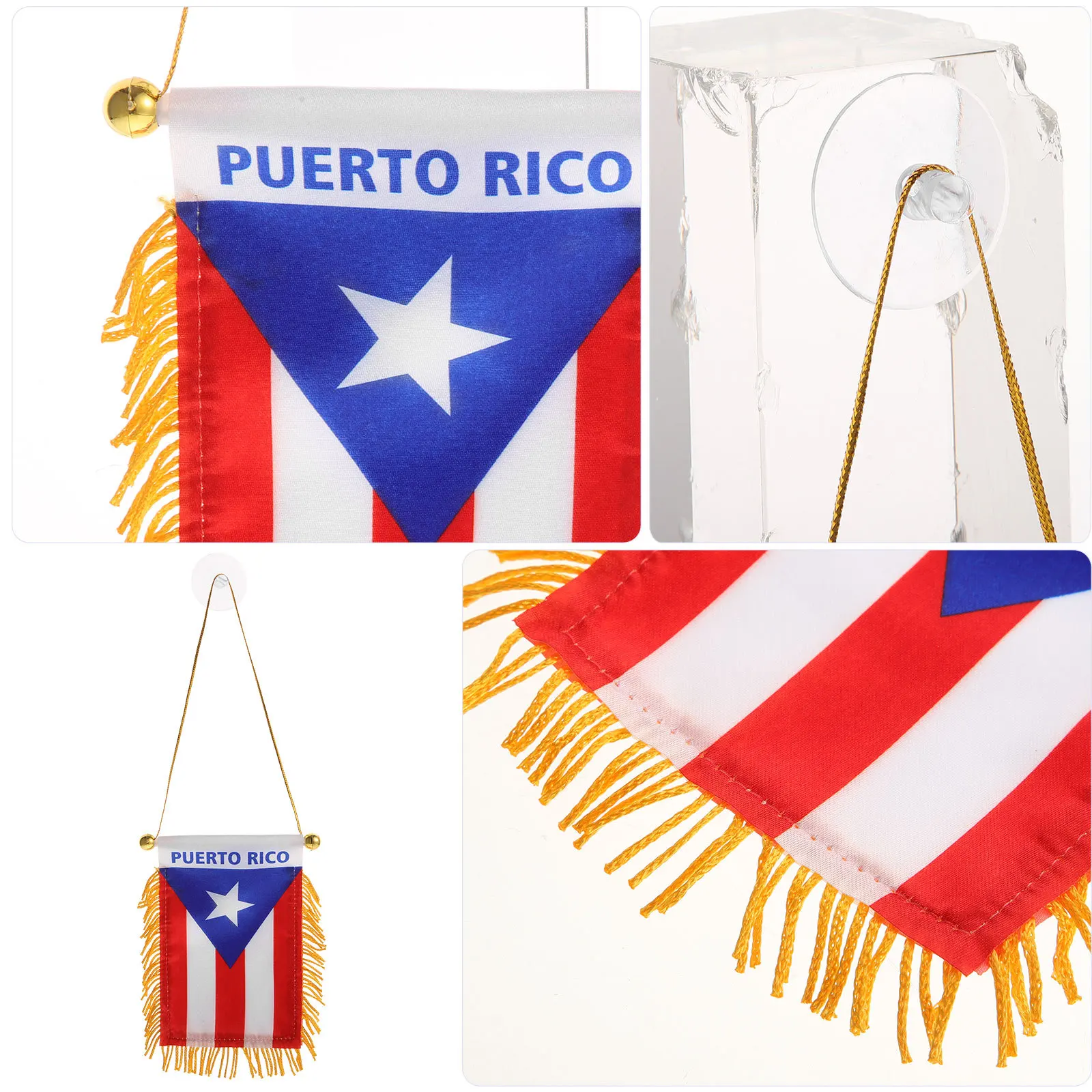 

Flag Hanging Decoration for Car Rearview Mirror Durable Fade Resistant Tassel Car Ornament Interior Accessories