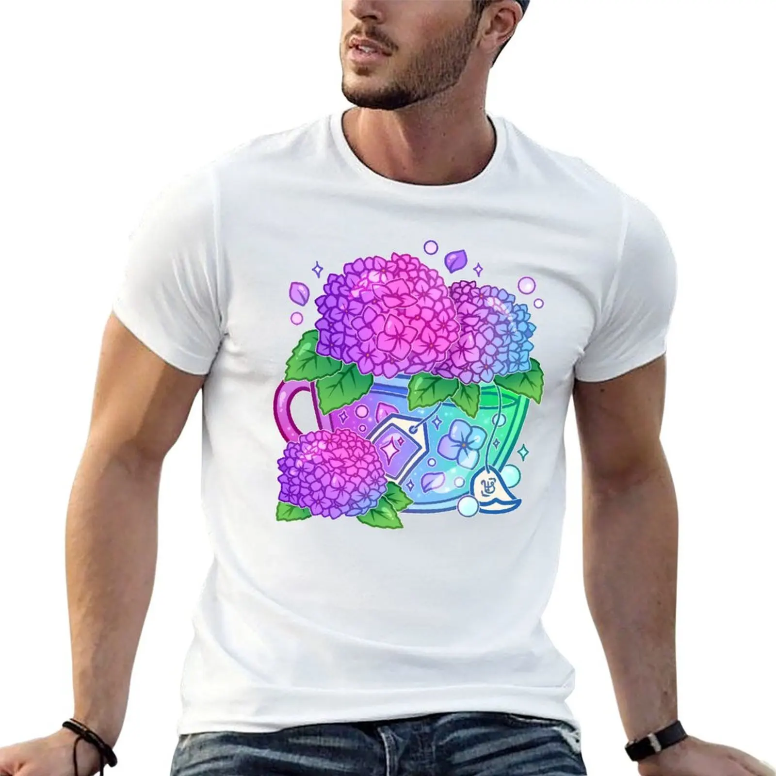 Hydrangea Teacup T-Shirt luxury designer custom t shirt mens t shirts casual stylish