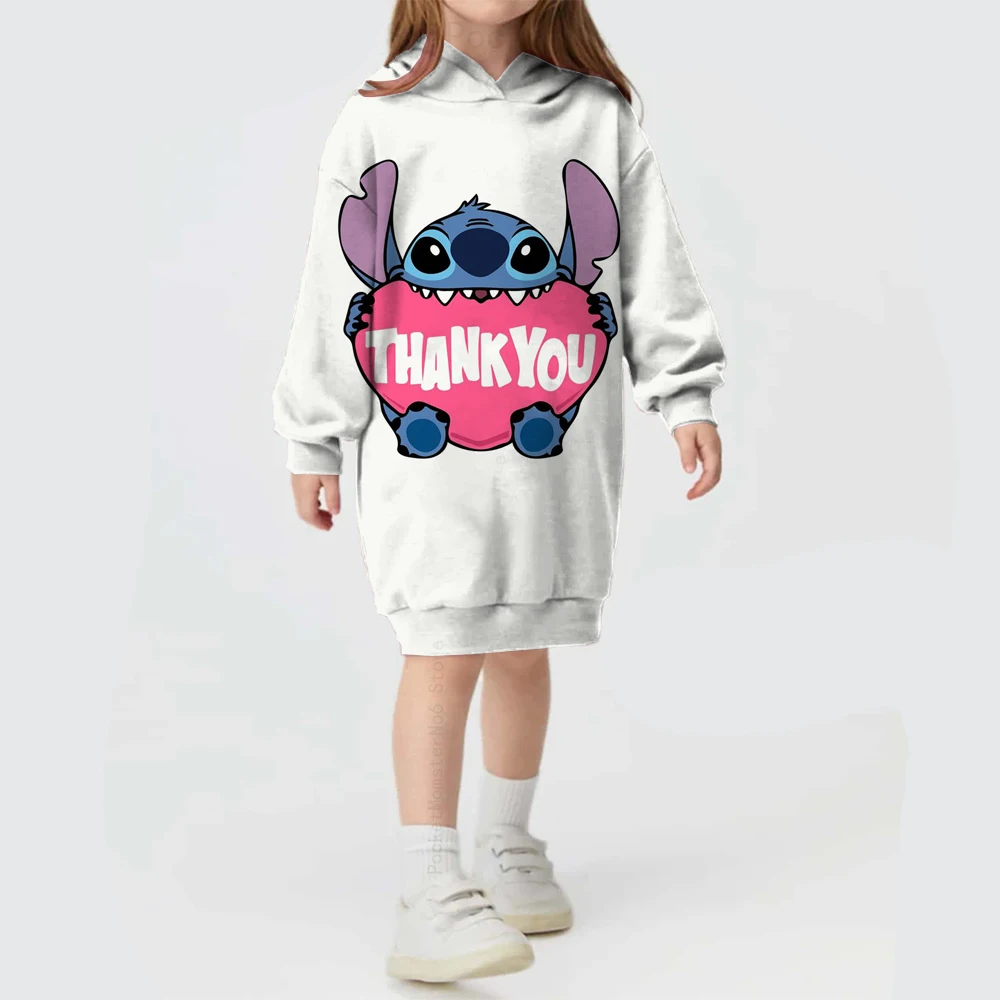 Cute Stitch cartoon hoodie for kids Kawaii designs long-sleeved winter sweatshirt fashion Funny children\'s tops for Disney