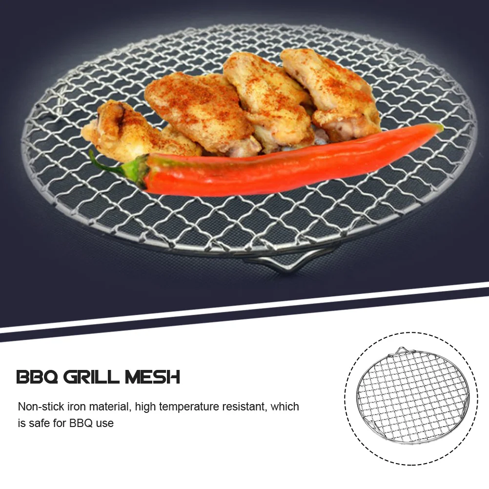 

Round Bbq Mesh Non-Stick Heat Resistant Barbecue Net For Vegetables Meat Fish Kebabs Air Fryer Grill Mesh Portable Bbq