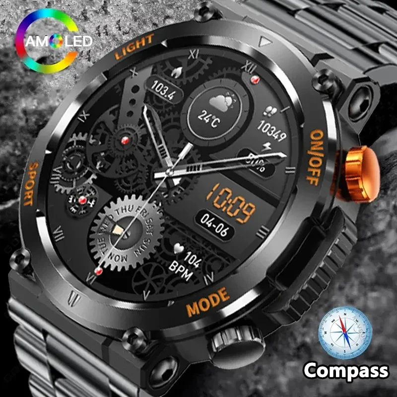 LIGE New Compass Watch For Men Smart Watch Sports Fitness Watches IP67 Waterproof Smartwatch Men Bluetooth Call Health Monitor