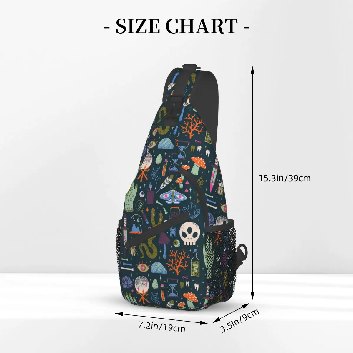 Halloween Retro Mystery Crossbody Sling Bags Chest Bag Curiosities Bone Skull Nazar Boncugu Shoulder Backpack Daypack Sports Bag