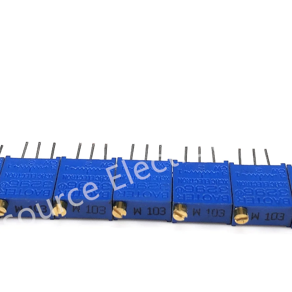 (50 pcs) 3296W-1-103LF (Marking 3296W-103) DIP Trimpot Potentiometer 10kΩ 500mW 25-Turn 3296W