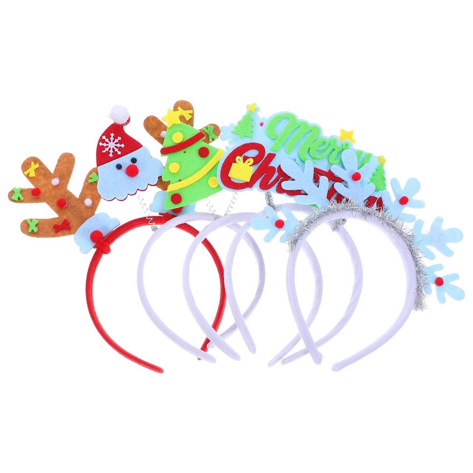 

5pcs Glow In The Dark Christmas Headbands Lighted Holiday Hair Hoops Christmas Tree Reindeer Antlers Party Supplies Xmas Decor