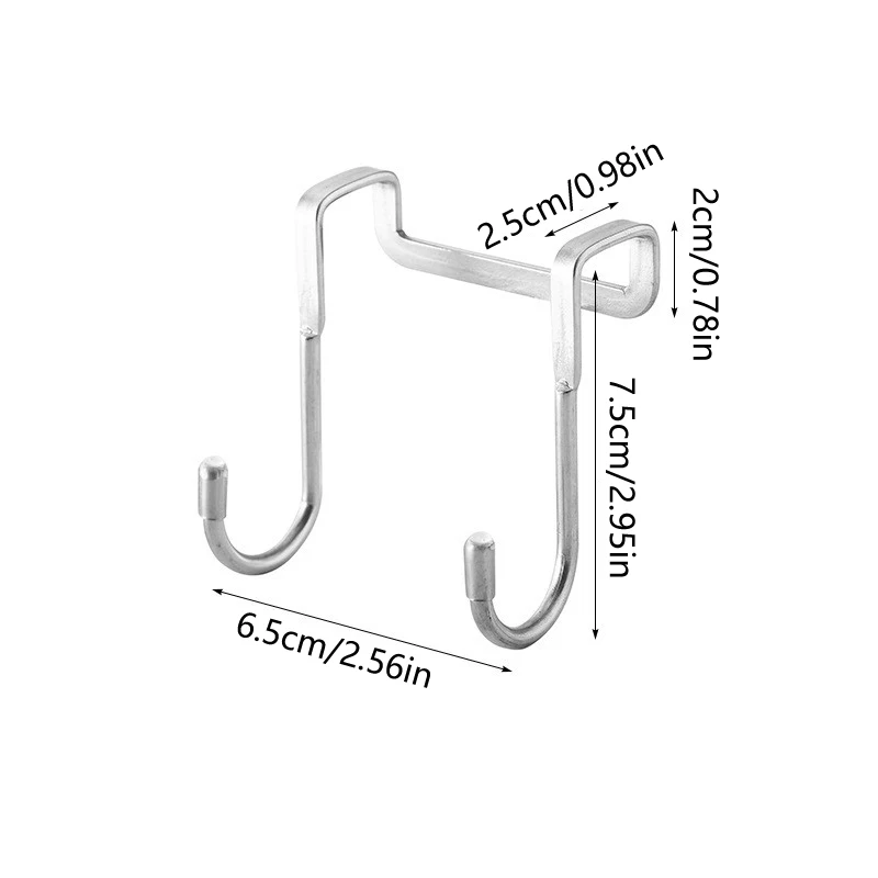 Stainless steel bedside cabinet door hook dormitory double hook bathroom kitchen hanger - view 6