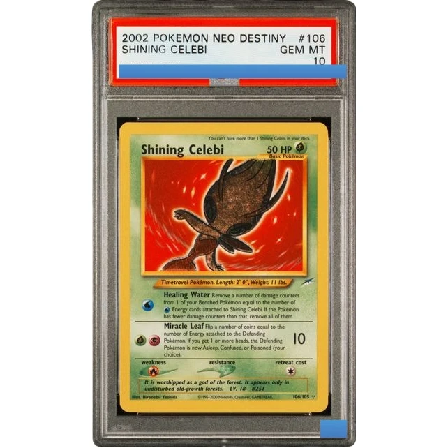 

Proxy 2002 POKEMON NEO DESTINY #106 SHINING CELEBI 160/105 Authentication Grading 10 Collection Game Card