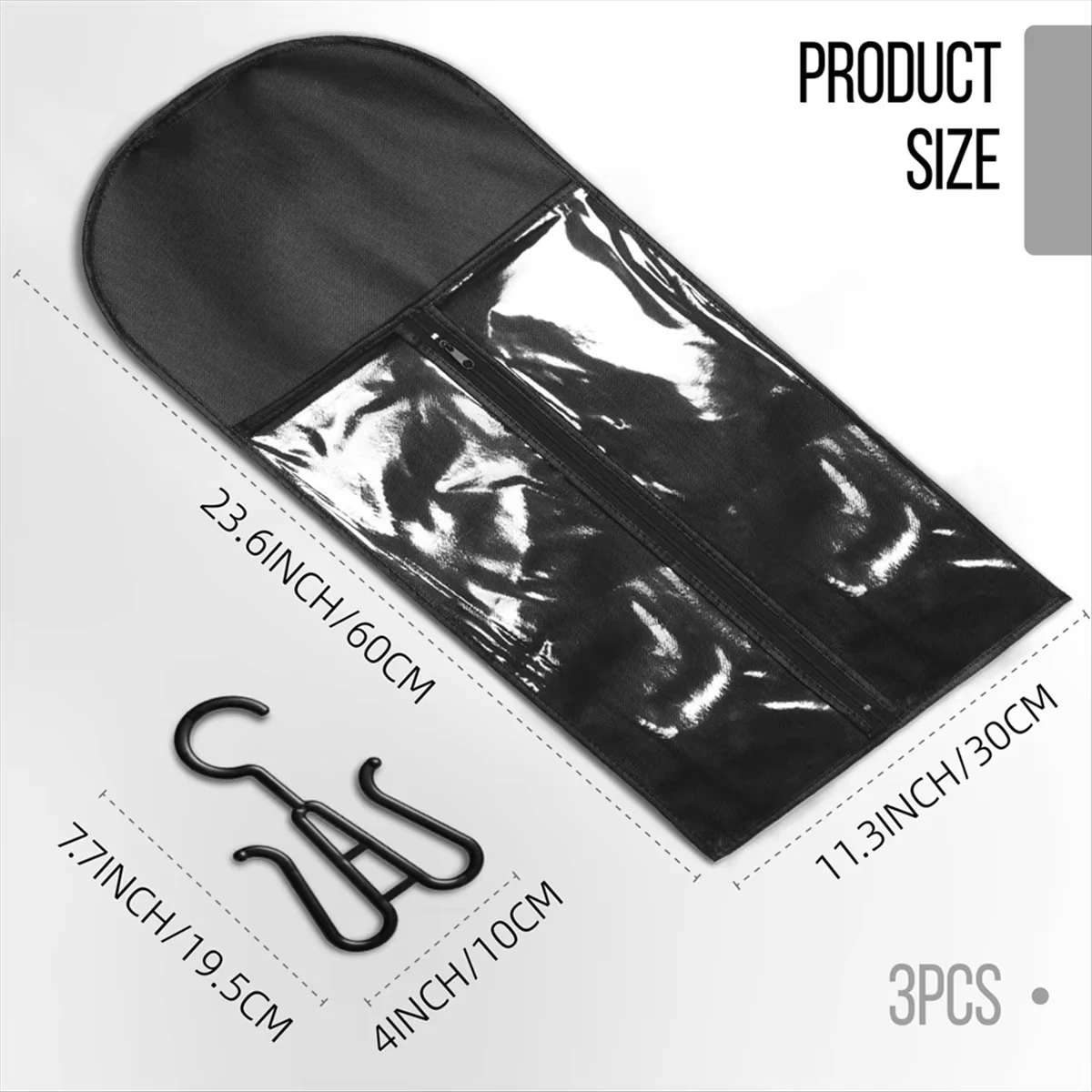 4 stuks niet-geweven stof pruik opbergtas met haak haarverlenging houder rits stijl lang haar opbergrek pruik organisator