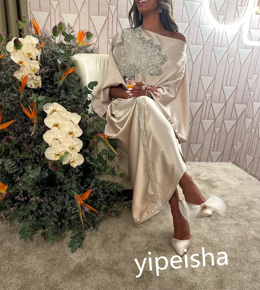 Exquisite Customized Off-the-shoulder A-line Evening Dress Formal Ocassion Gown Satin ladies dresses for special occasions