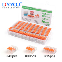 75/90PCS Orange Universal Splicing Wire Connector Assortment, Electrical Equipment Connectors, 2/3/5 Pin Terminal Kit,250V/32A
