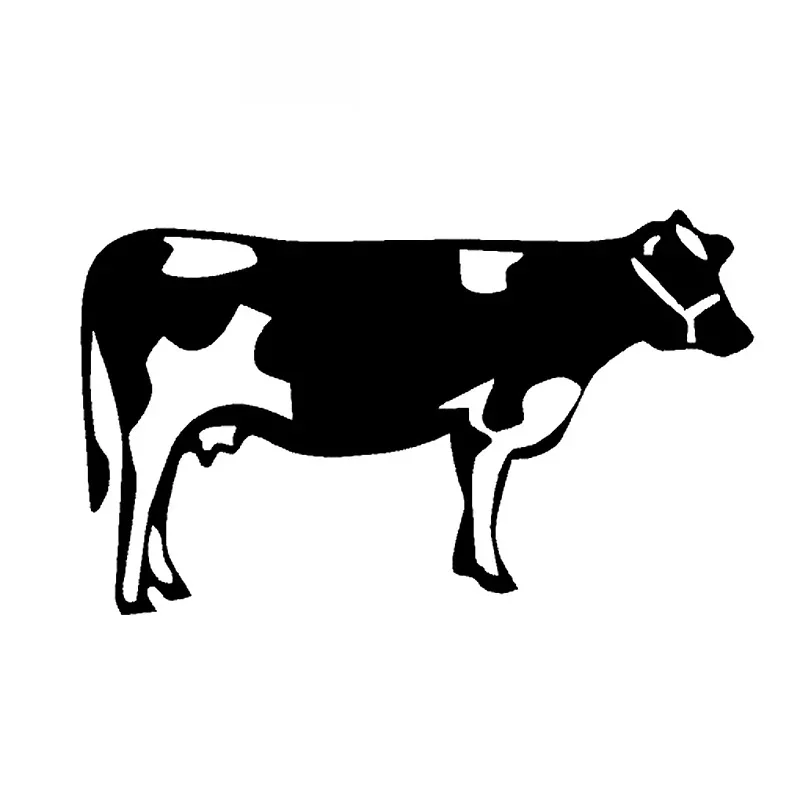 Cute Big Cow Cartoon Animal High Quality Car Applique Personality Pvc Waterproof Car Window Applique Black/white, 12cm * 7cm