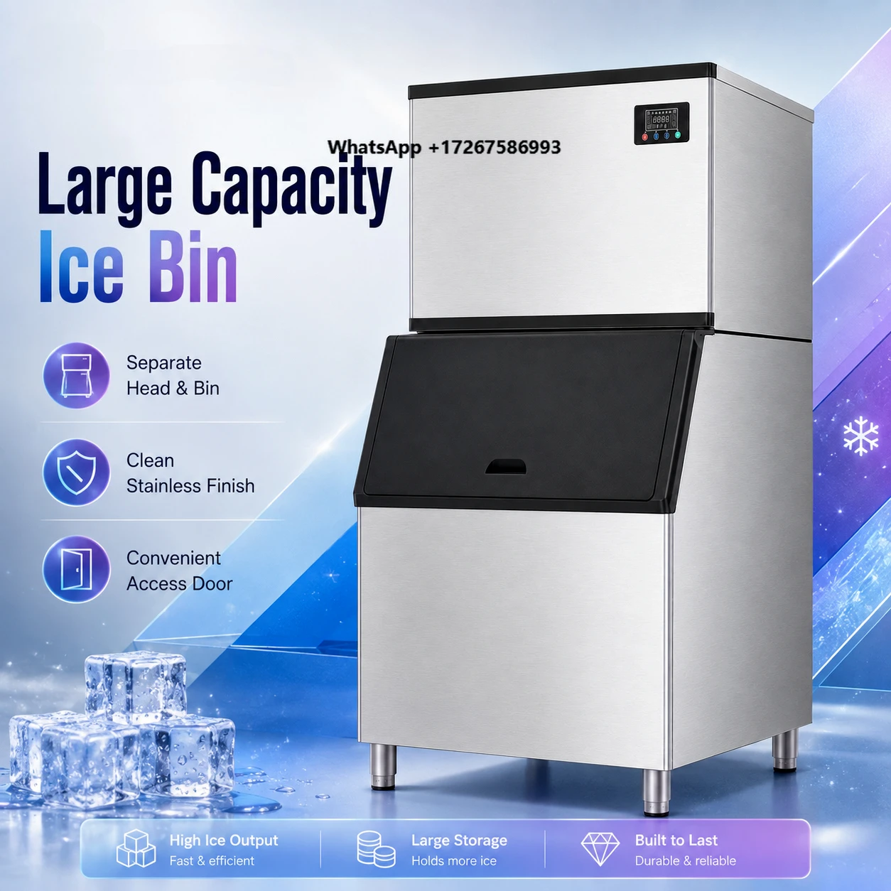 Factory Direct 500LBS Ice Maker Machine 230KG Split Type Commercial Ice Cube Machine CE Certify