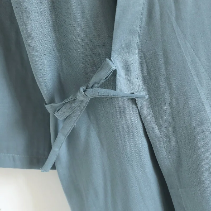 جديد 2025 رداء نوم رجالي للربيع/الصيف 100% قطن شاش رداء حمام ممتص للماء سريع الجفاف رداء رقيق ملابس نوم