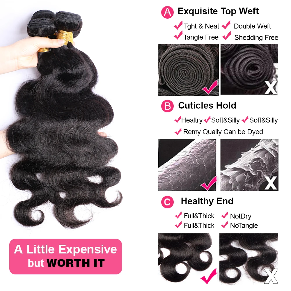 Megeen 30 pollici 12A 100% peruviano estensione dei capelli umani colore naturale onda del corpo 1/3/4 fasci di capelli doppia trama tessuto capelli per le donne