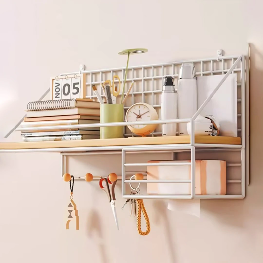 

1PC Non Perforated Storage Rack Wall Mounted Storage At The Head Of The Dormitory Home Bedroom Wall Mounted Storage Rack Kitchen