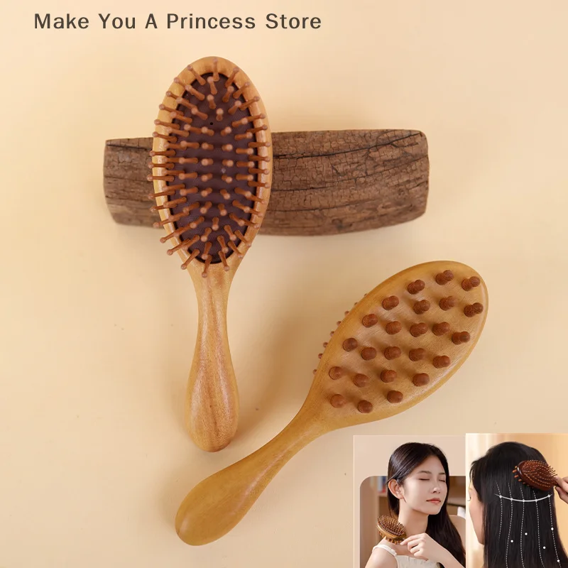 

Air Cushion Comb Scalp Therapy Massage Comb Scalp Head Caring Natural Garapa Wooden Double-sided Scraping Body Beautify Massager