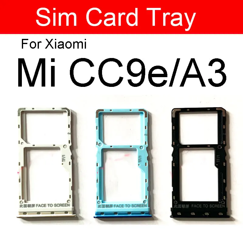 Sim Card Tray Socket For Xiaomi Mi A1 A2 Lite A3 5X 6X CC9e Redmi 6 Pro Sim  Reader Card Adapters Holder Replacement Parts