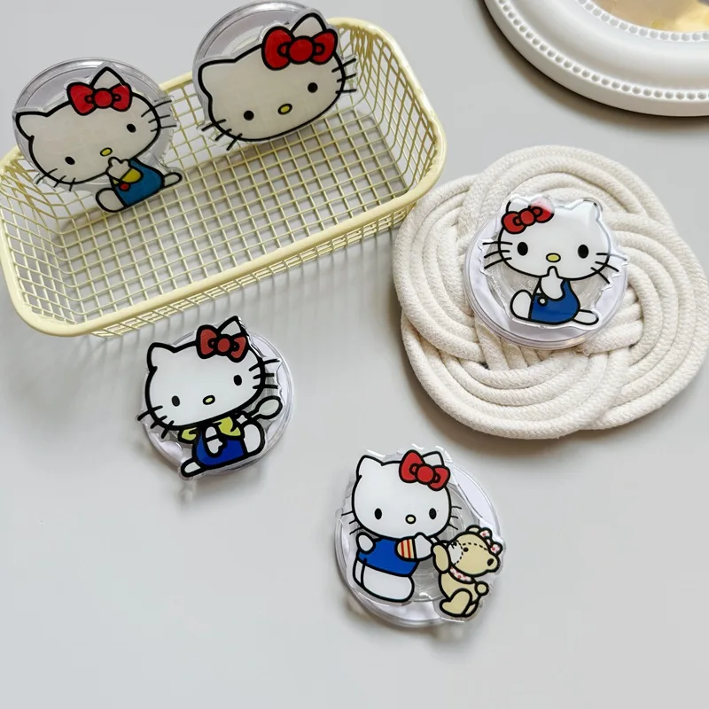 سانريو مرحبا كيتي حامل الهاتف المحمول المغناطيسي مستقر Kt القط Kawaii الملاك الدب الصغير وجه كبير راقصة طباخ هدايا عيد الميلاد