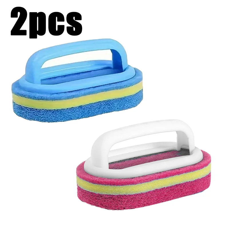 

2-Pack 14cm Handle Sponge Scrubber - Kitchen Dish Cleaning Sponge with Ergonomic Grip