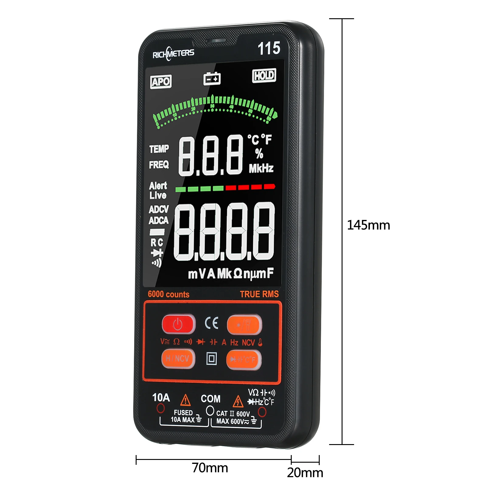 Digital Multimeter 6000 Counts Professional Tester AC/DC Current Voltage Auto-Ranging