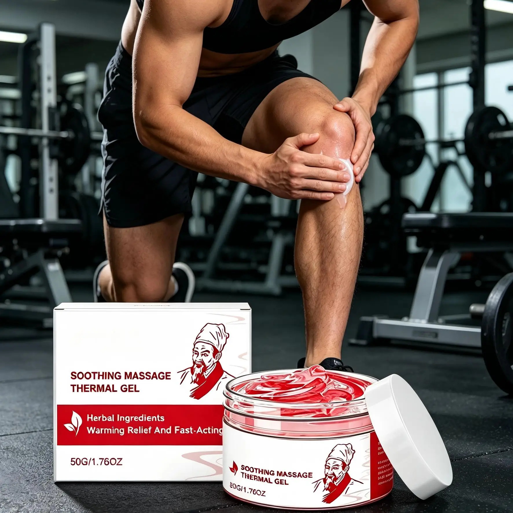 Gel de Masaje Térmico Relajante, Alivio Cálido para Dolor de Muñeca, Rodilla, Hombro, Codo y Articulaciones, con Artemisia y Raíz de Jengibre, 50g