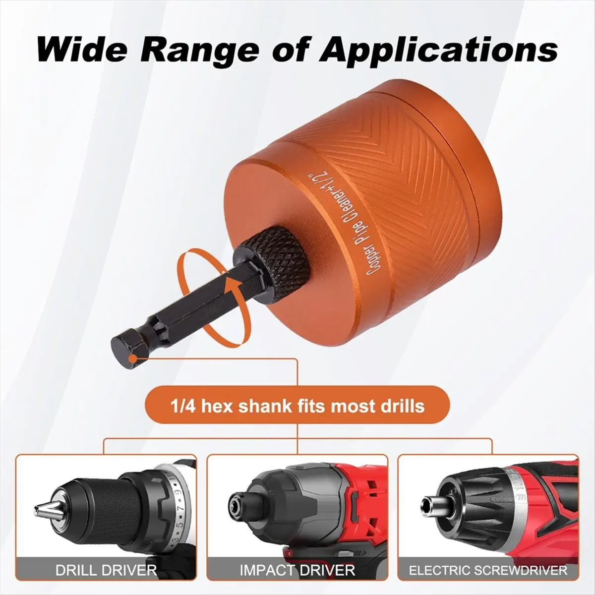 A20I 1/2 дюйма и 3/4 дюйма Набор для чистки металлических медных труб, для очистки ржавчины, пятен, краски на медных трубах и различных металлических труб