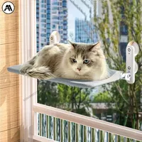 Cat Window Perch Hammock - Wall-Mounted Sunbed with Strong Suction Cups, Cozy Polyester Pet Lounger