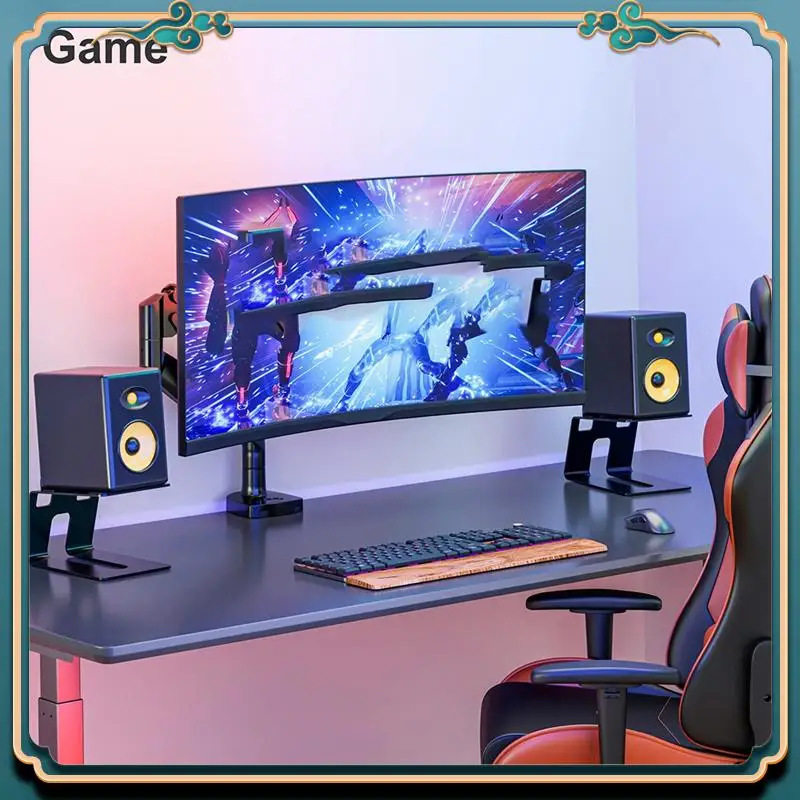 

(New)-Desktop Speaker Stands, 1 Pair, Studio Monitor Riser With Vibration Dampening Pad And 5° Tilt Design Improve