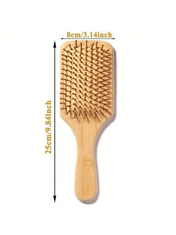 Natural bamboo paddle comb air cushion comb scalp massage anti-static tangle free comb,Special for real hair wigs