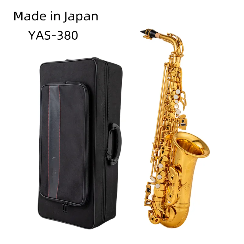 Made in Japan 380 Professional Alto Drop E Saxophone Gold Alto Saxophone with Band Mouth Piece Reed Aglet More Package mail