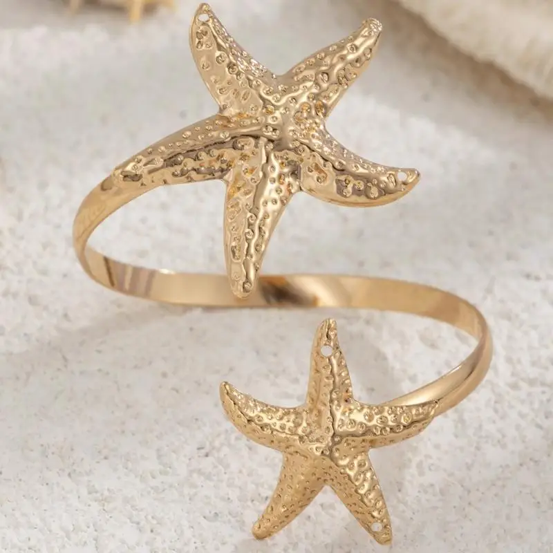 

Женская мода золотой цвет звезды рыба/цветочная рука браслет на руку для пляжного путешествия и заправки для вечеринок