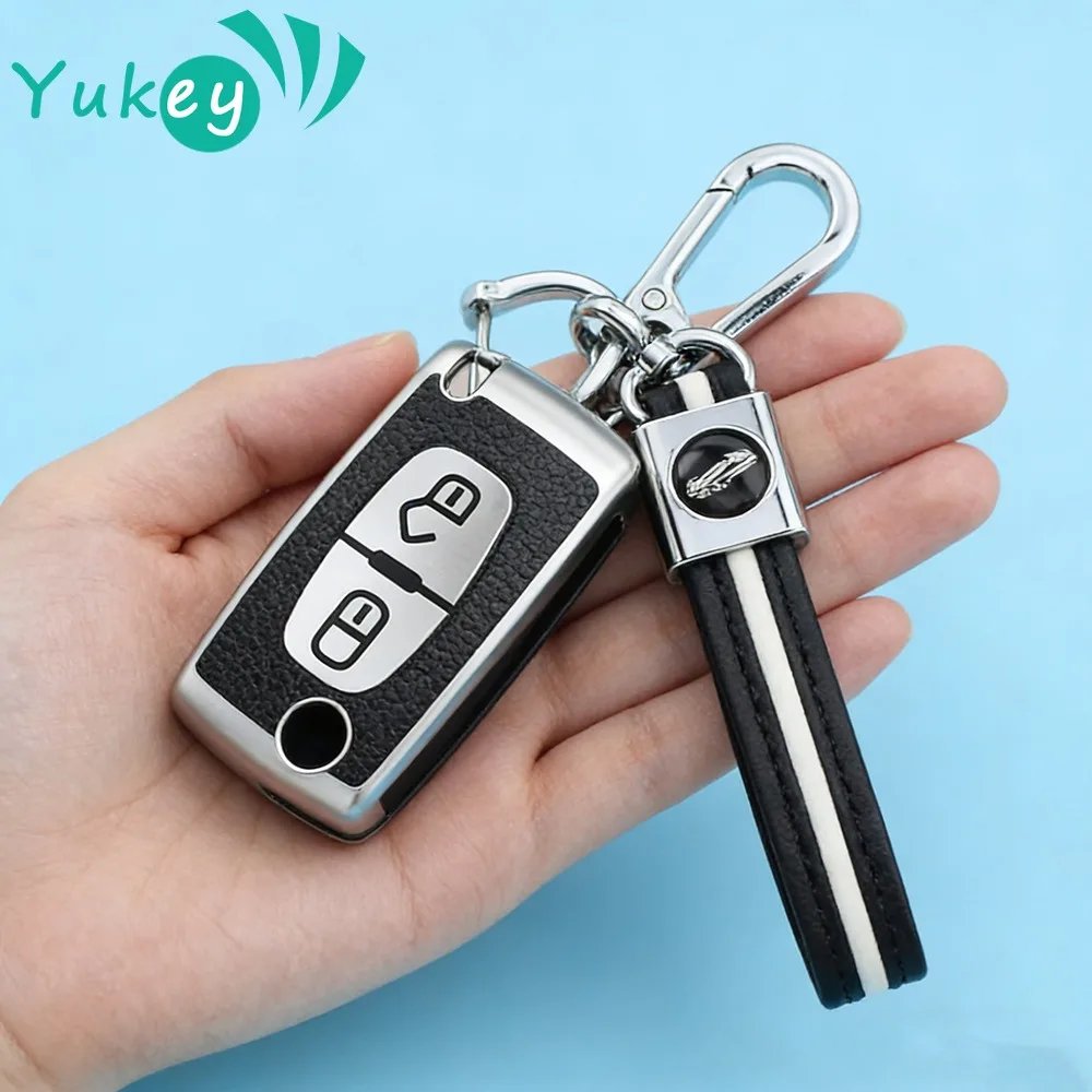 For Peugeot Partner Tepee 207 307 308 407 for Citroen C-Crosser C3 C4 Picasso Berlingo Case 2 3 Button Key Case Cover Keychain