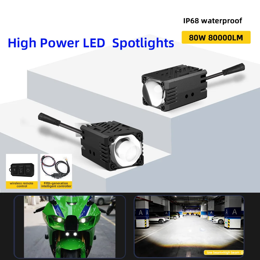

Universal LED External Headlight Flashing Spotlight White High Brightness Car Driving Lamp Wireless control for motorcycle 12V