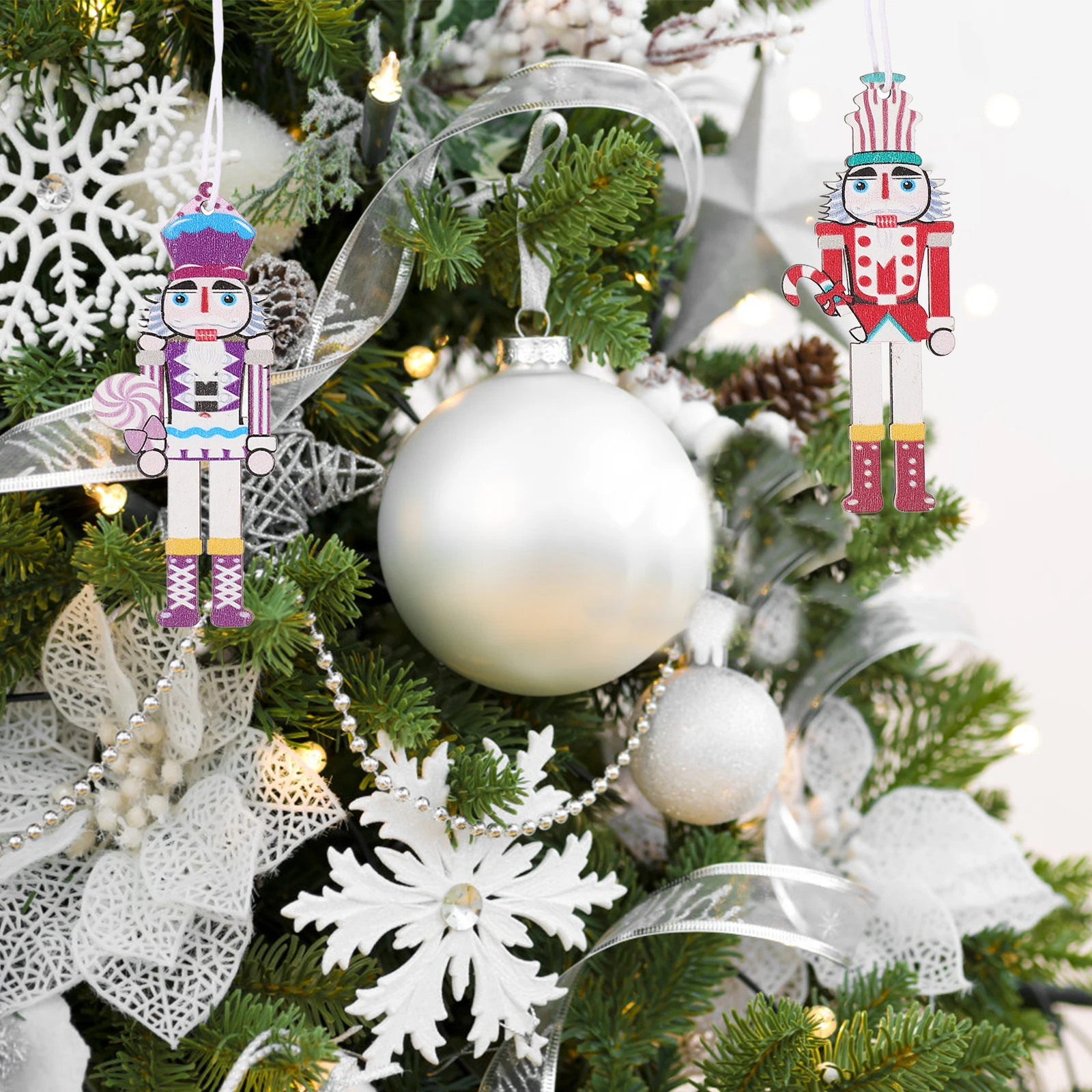 

9 Pcs Nutcracker Pendant Craft Hanging Cutout Mini Nutcrackers Crafts Ornament Decoration