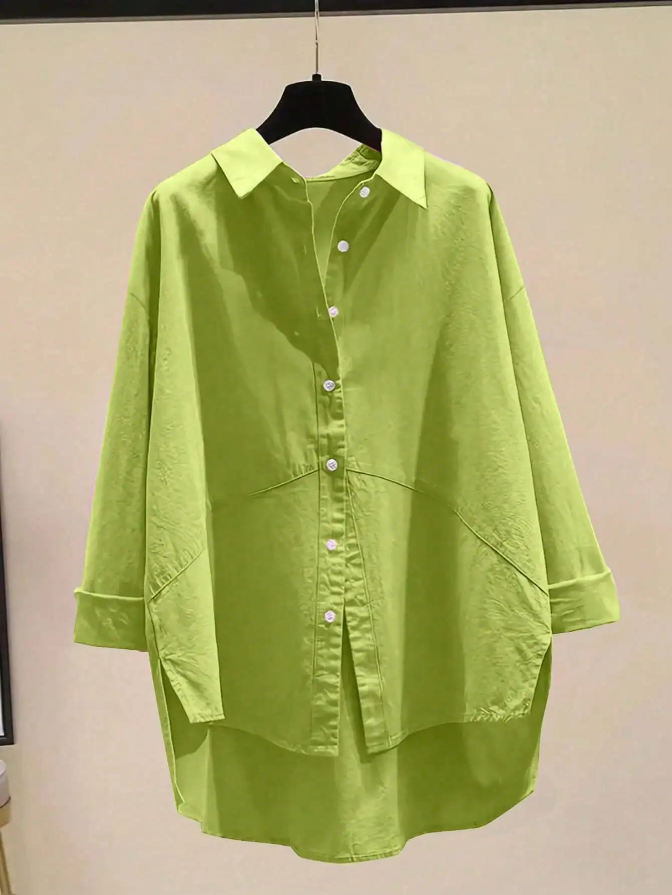 

Women's Loose Solid Color Minimalist Button-Up Shirt Casual Everyday Wear