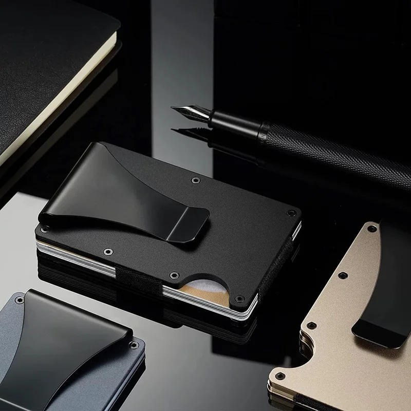 2024 Rfid Credit Card Holder Men Women Minimalist Wallets Metal Slim Thin Tactical Business ID Bank Cardholder Case porte carte image 6