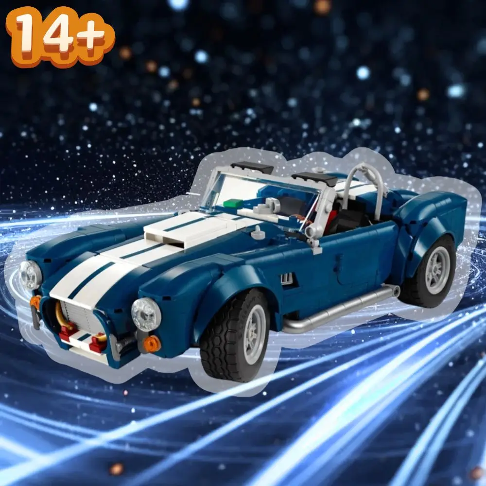

Синий и белый цвет, схема Shelby Cobra, спортивный автомобиль, строительные блоки, игрушки-головоломки, коллекционные предметы, подходят 10357, подарки на Рождество и день рождения