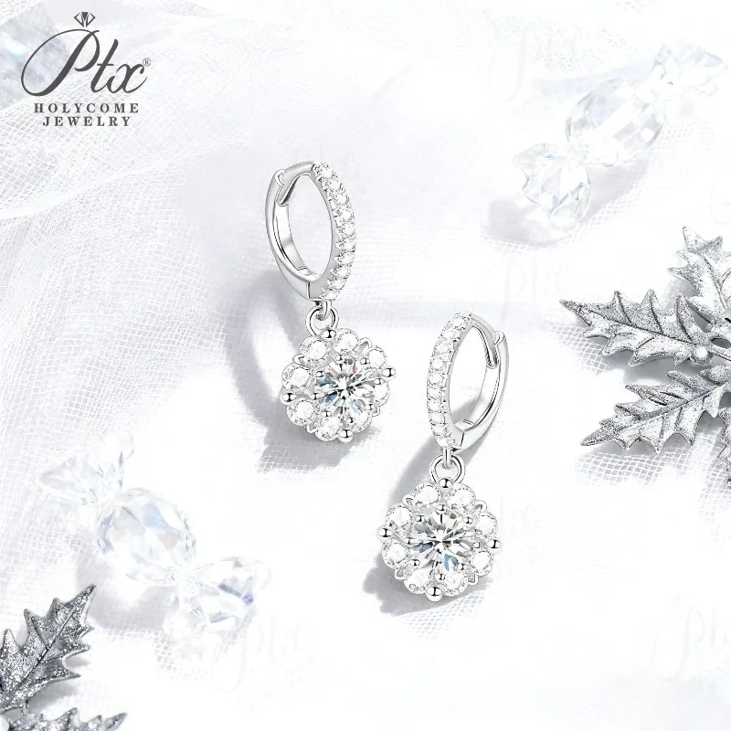 

Серьги с муассанитом 1 карат, белые/черные/шампанское/синие/молстящие зеленые серьги круглой огранки, серебро S925, изысканные женские украшения, рождественский подарок