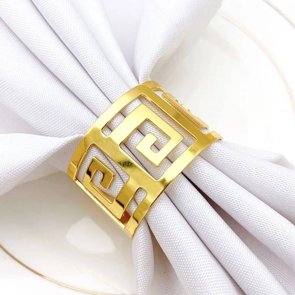 

12pcs/lot Back word napkin ring metal hollow napkin ring home table decoration napkin buckle