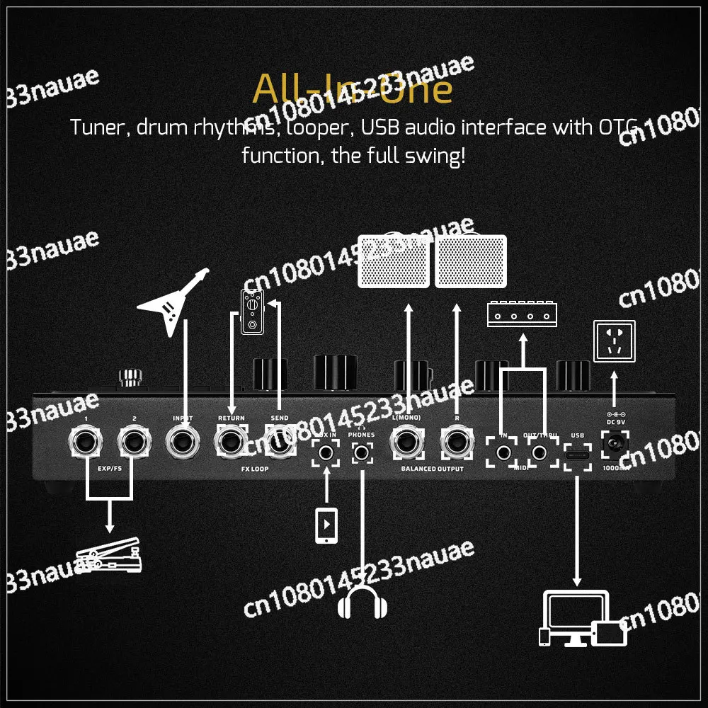 Valeton GP-200LT Brasil Guitar Bass Amp Modeling IR Cabinets Simulation Multi-Effects with FX Loop MIDI I/O Stereo OTG USB Audio