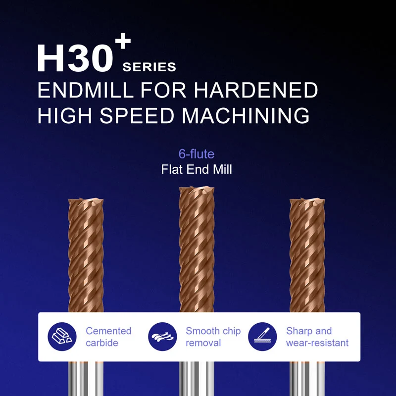 TG H30 + -S6/6 Фреза с плоской головкой и пазковым покрытием Высокоскоростной инструмент для обработки стали и высокой закалки H30 + Series