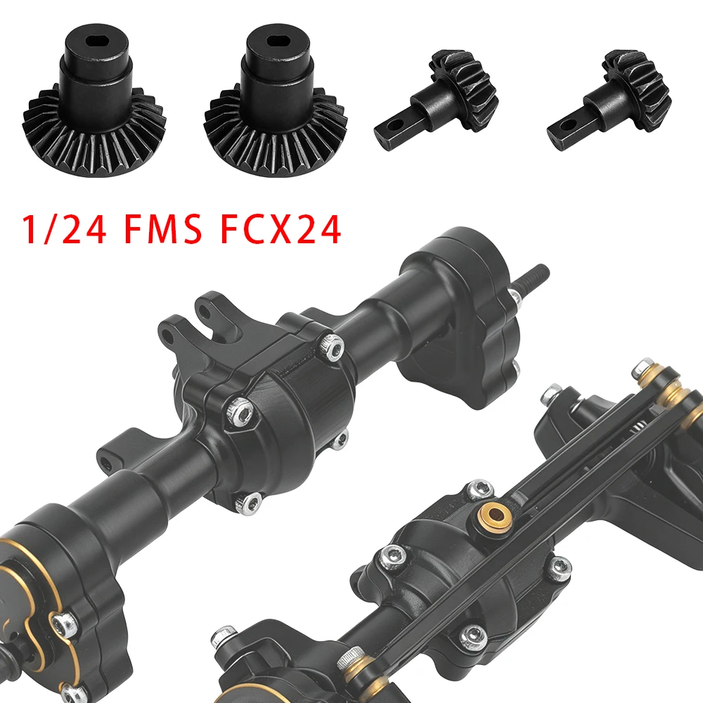 Metal Drive Shaft Bevel Portal Gear Set for 1/24 RC Crawler FMS FCX24 Front CVD Rear Axle Differential Upgrade Spare Parts