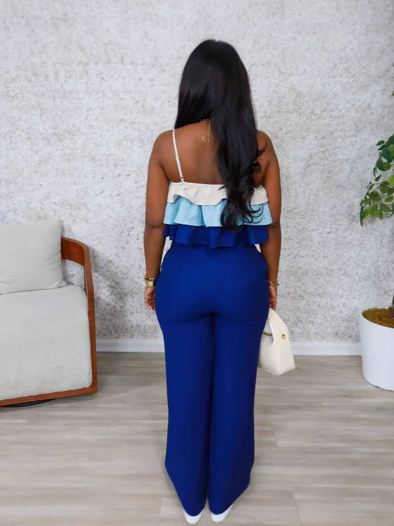 Y6056 vêtements pour femmes européennes et américaines 2025 printemps/été nouveau produit bretelles enveloppées poitrine à volants bord haut taille haute