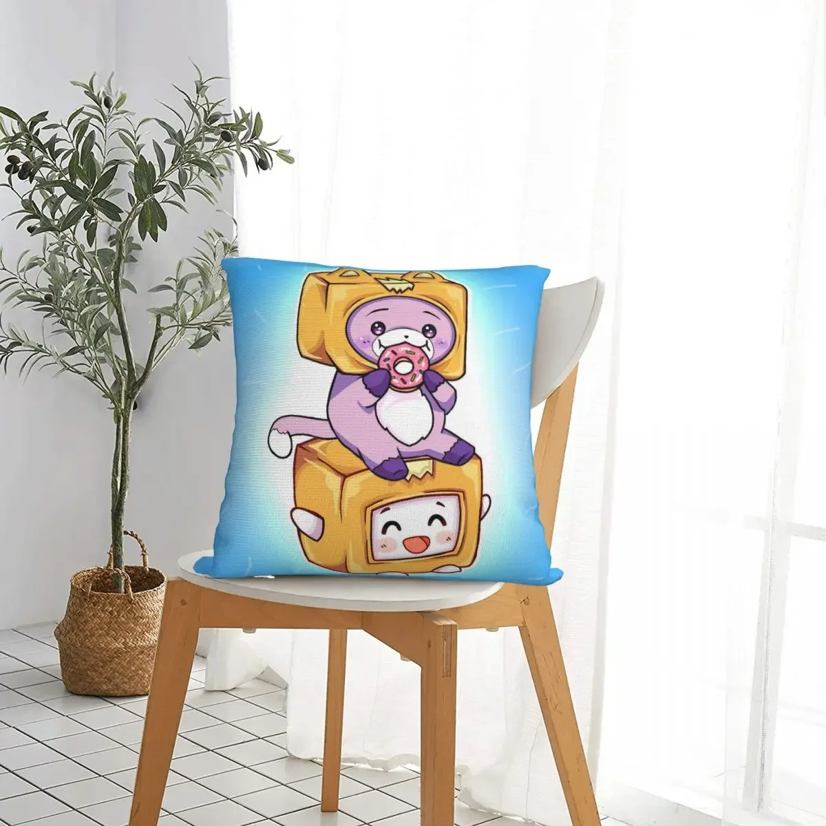 أغطية وسائد صندوق ماكر من Kawaii ، أغطية وسائد كرتون ، غطاء وسادة ديكور عتيق لغرفة المعيشة ، Lankybox ، 45x45 سم